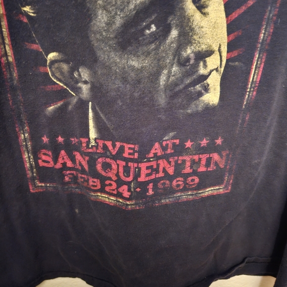 Johnny Cash The Man In Black and Live At San Quentin Graphic Tees Size 2XL Lot - Picture 2 of 11